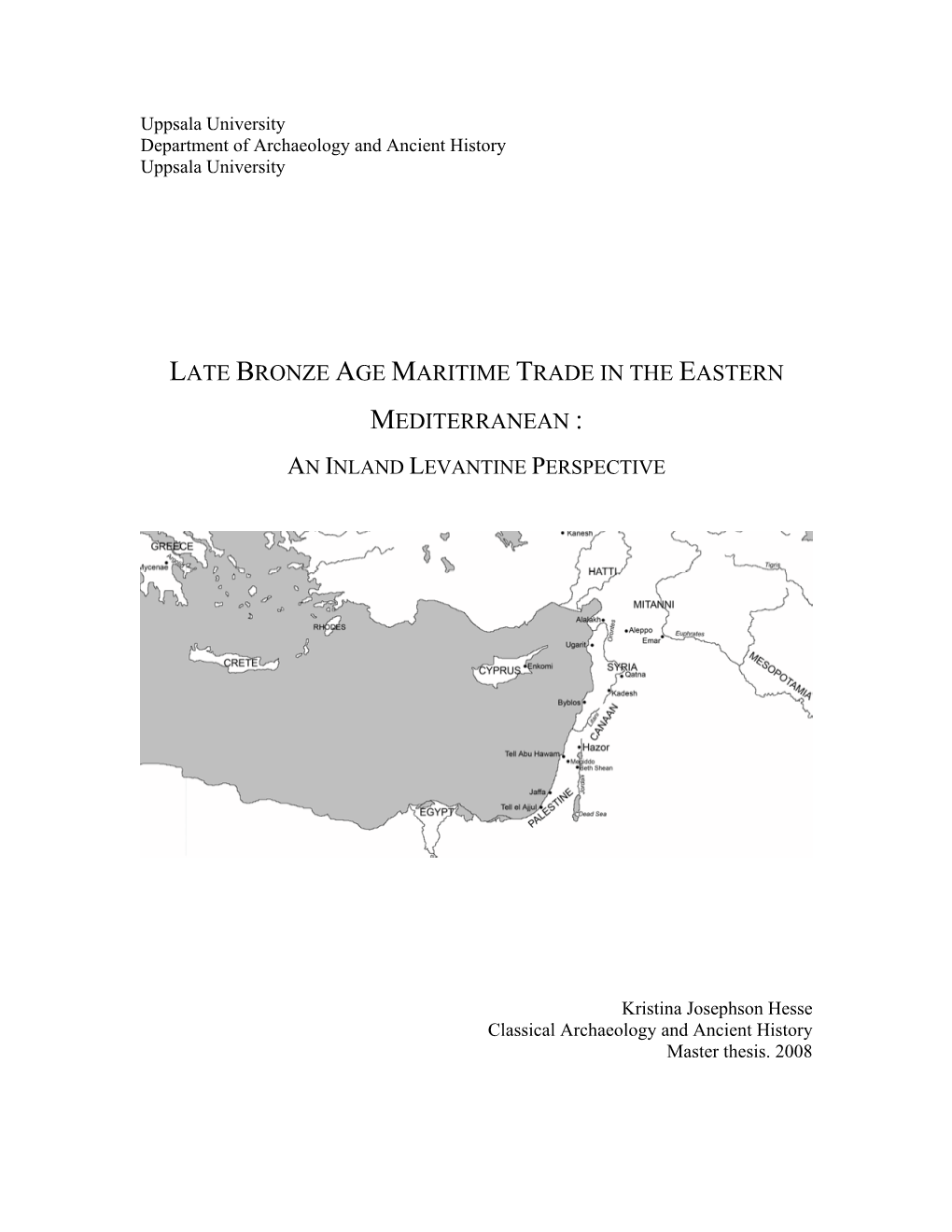 Late Bronze Age Maritime Trade in the Eastern