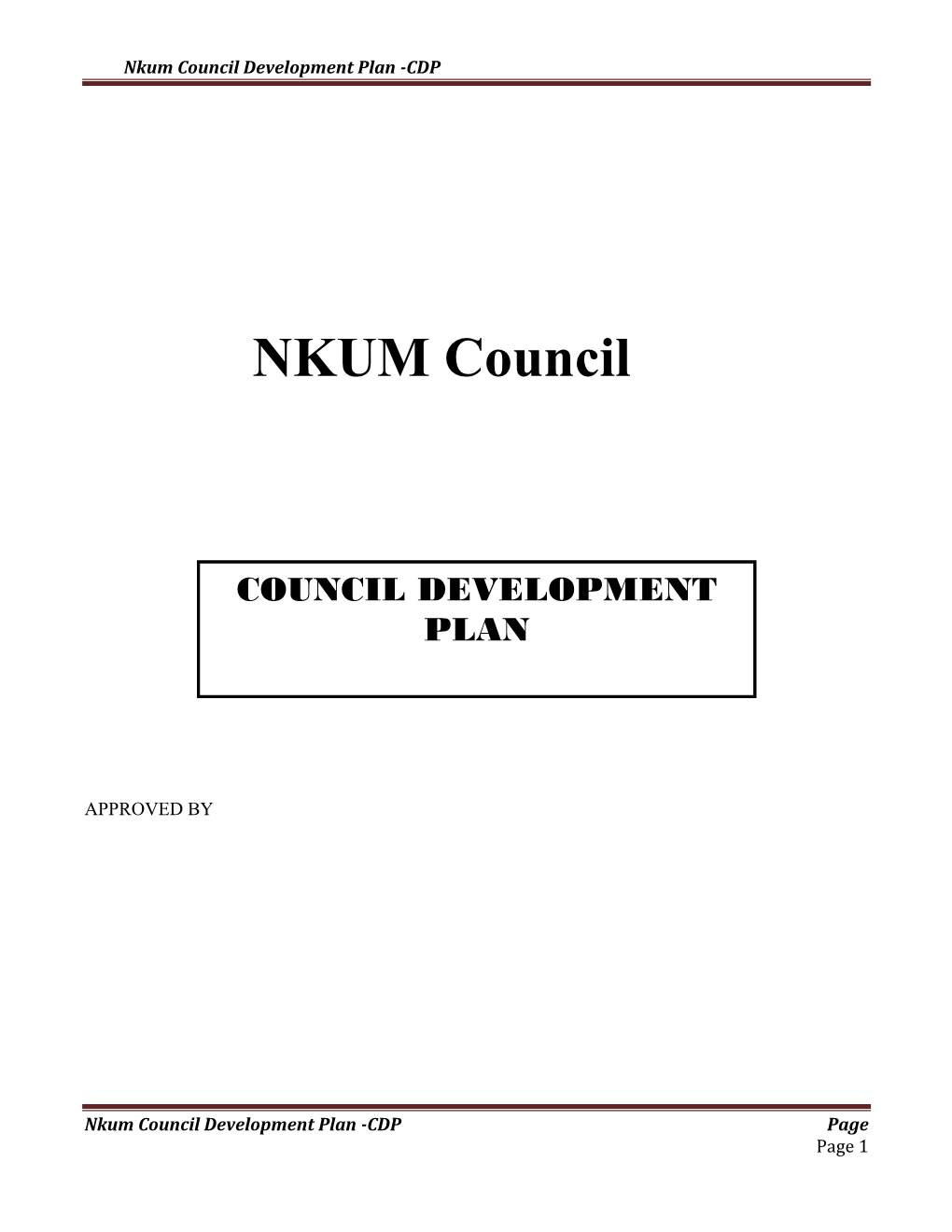 Nkum Council Development Plan -CDP
