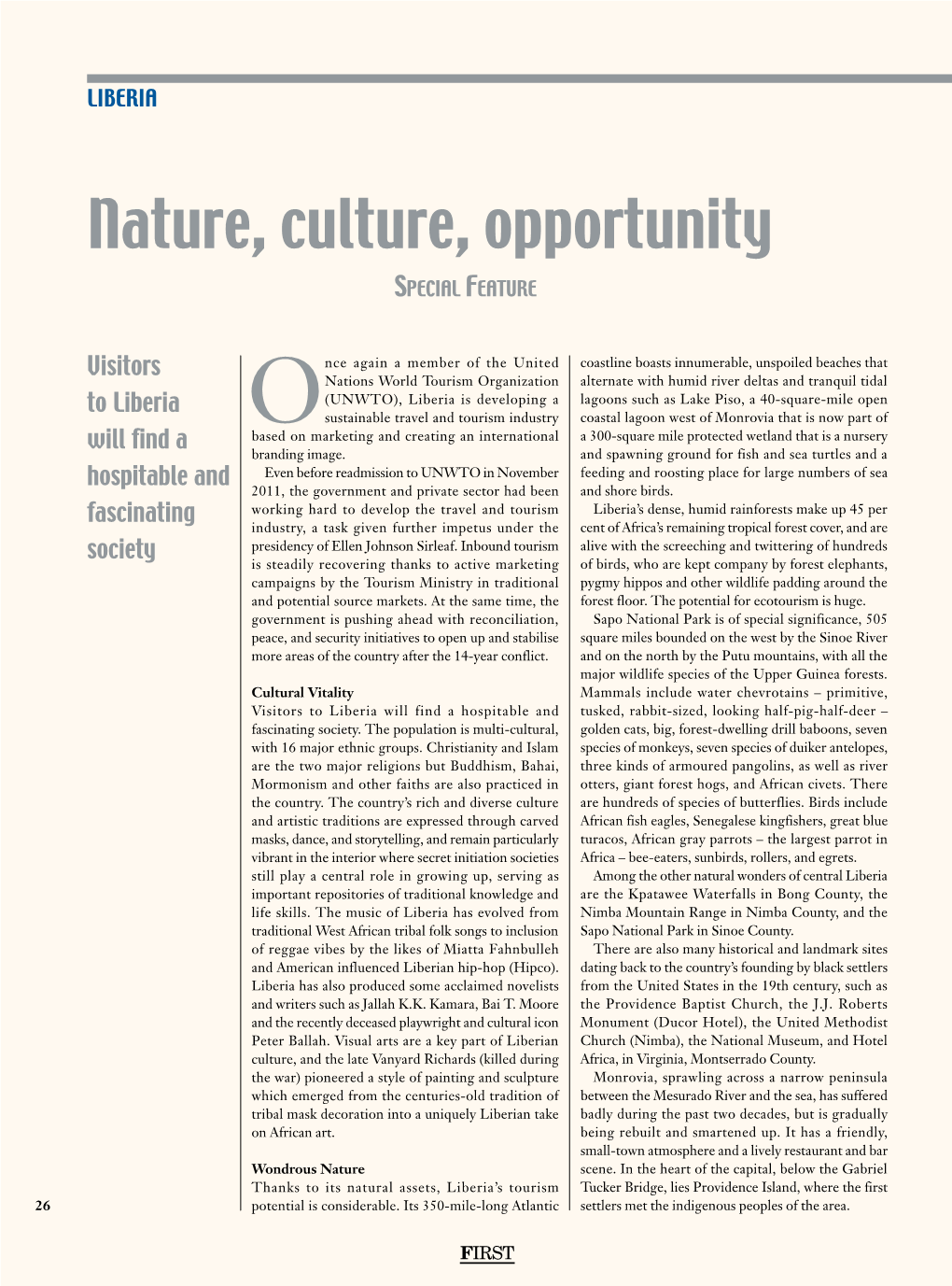 Nature, Culture, Opportunity Special Feature