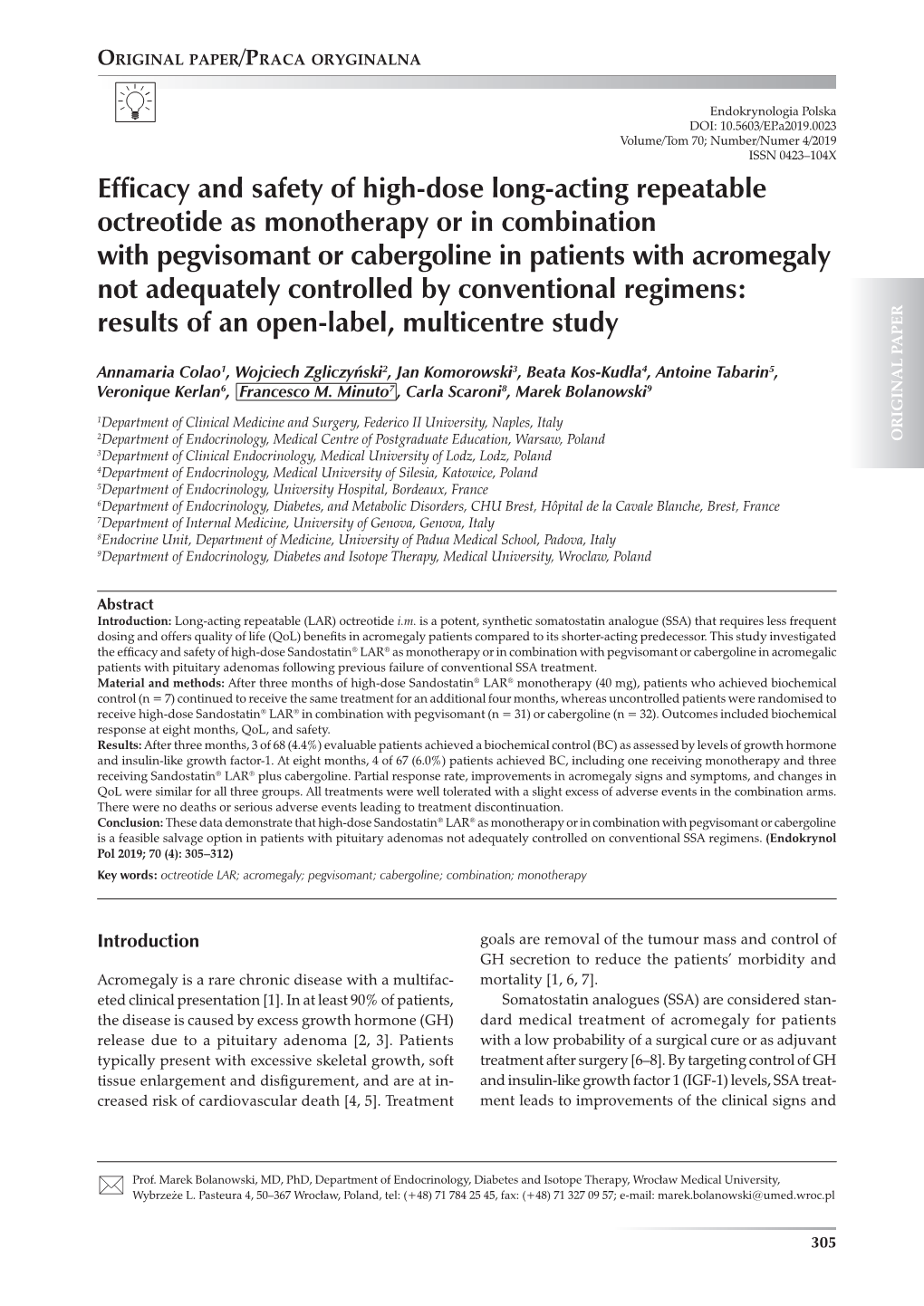 Efficacy and Safety of High-Dose Long-Acting Repeatable Octreotide