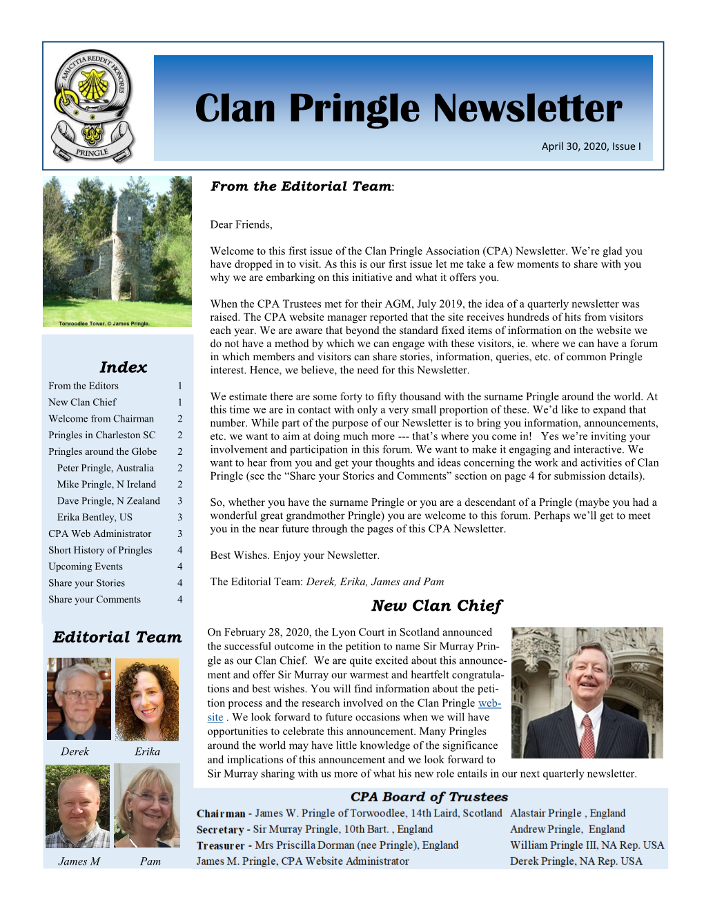 Clan Pringle Newsletter