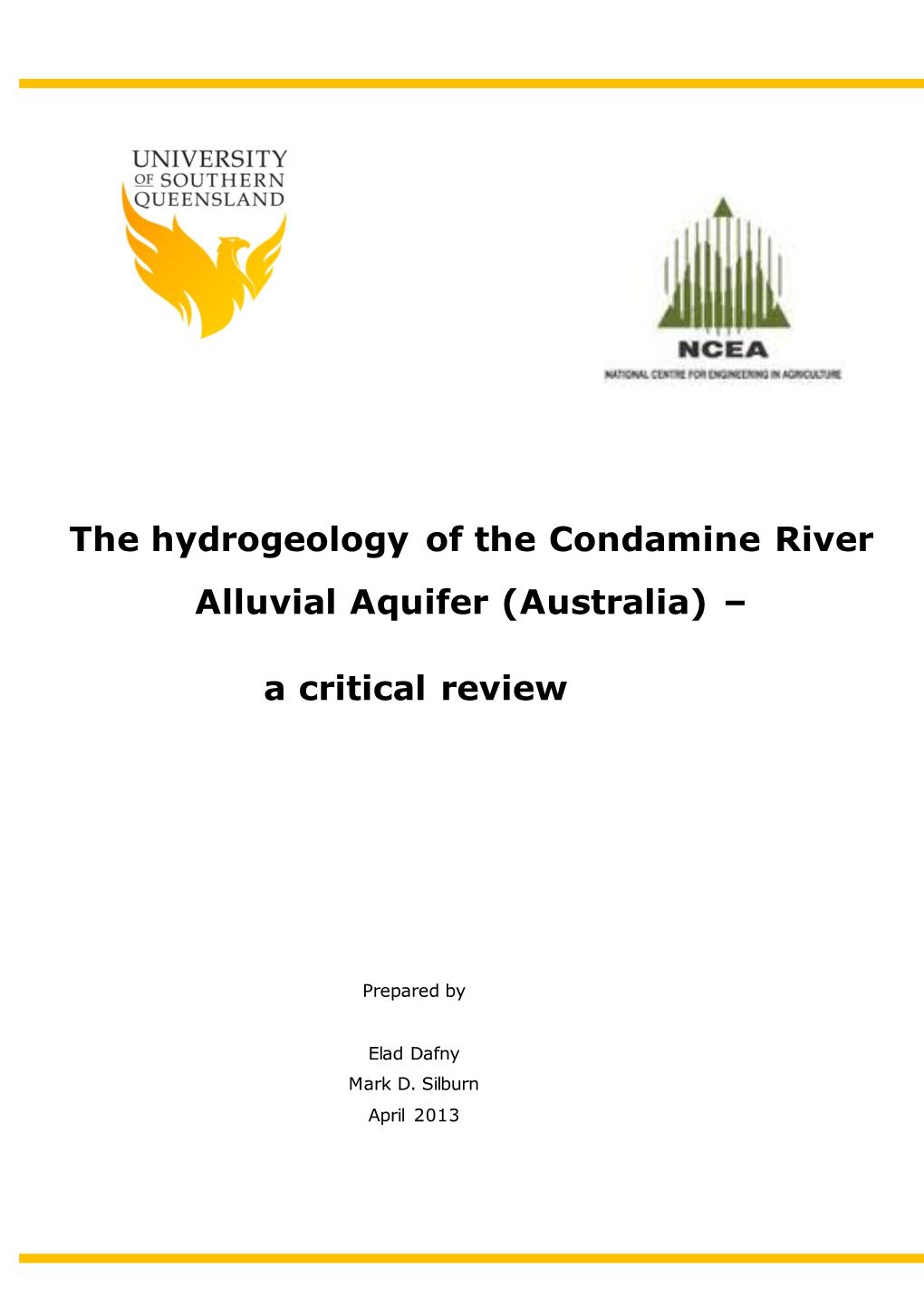 The Hydrogeology of the Condamine River Alluvial Aquifer (Australia) –