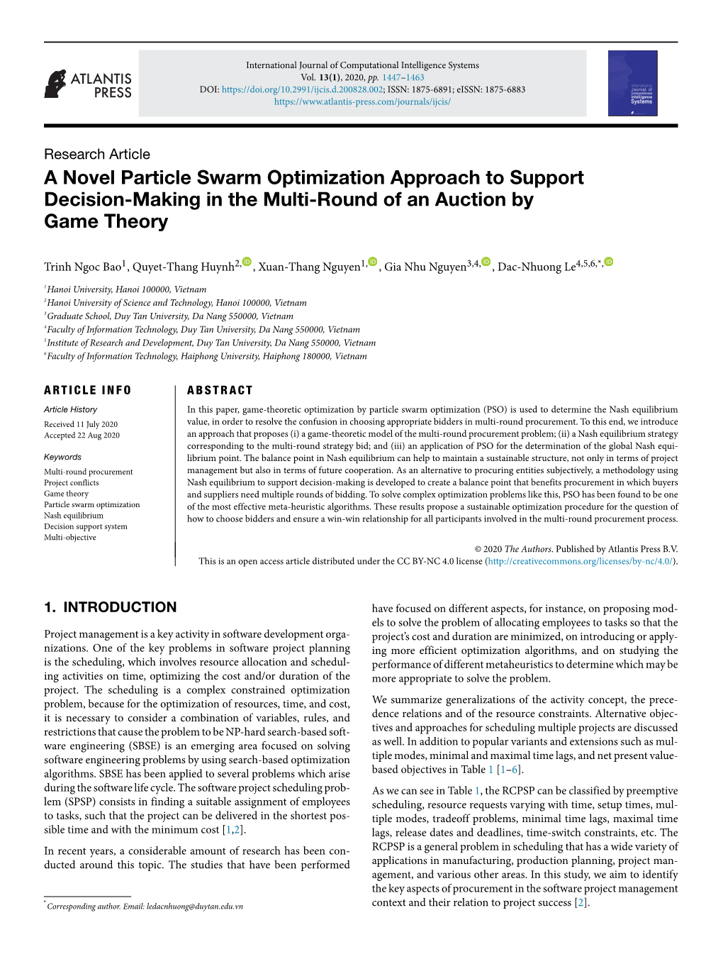 A Novel Particle Swarm Optimization Approach to Support Decision-Making in the Multi-Round of an Auction by Game Theory