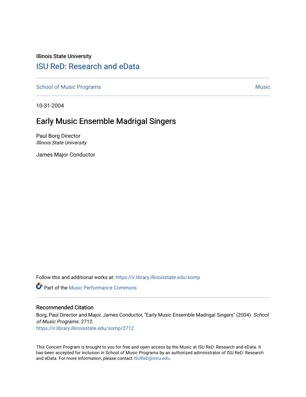 Early Music Ensemble Madrigal Singers