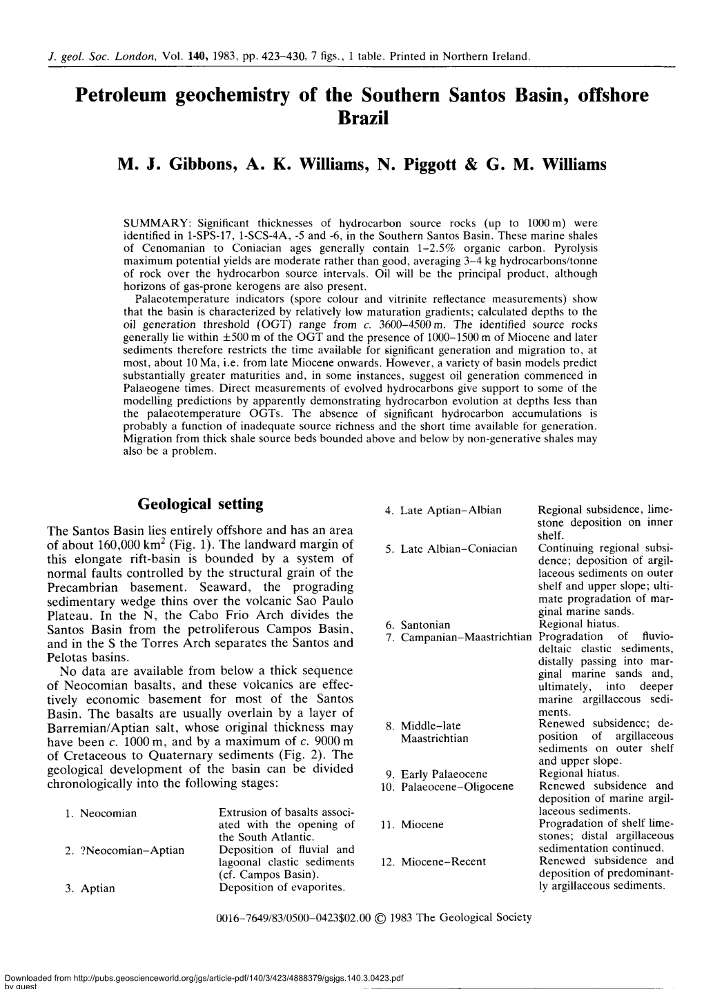 Petroleum Geochemistry of the Southern Santos Basin, Offshore Brazil