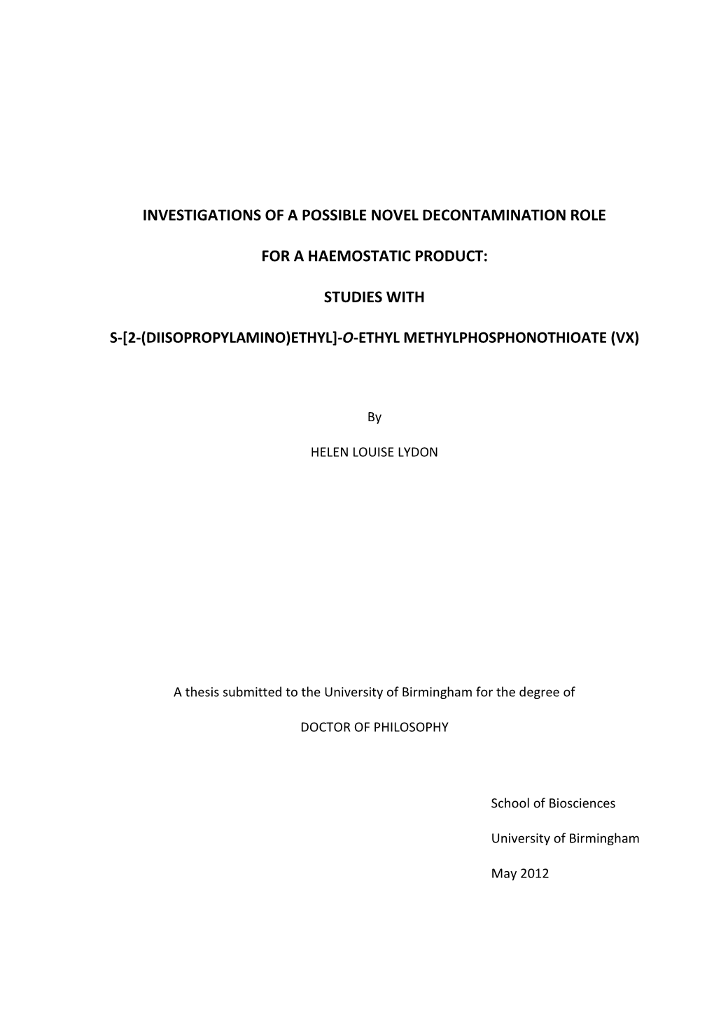 [2-(Diisopropylamino)Ethyl]-O-Ethyl Methylphosphonothioate (Vx)