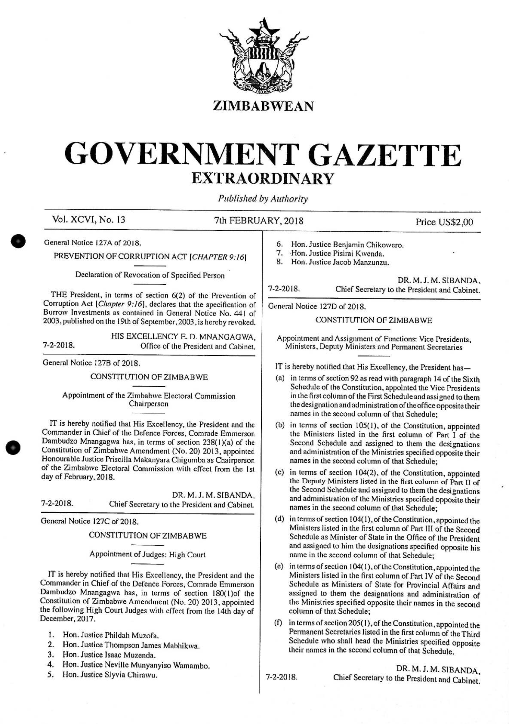 Government Gazette Extraordinary