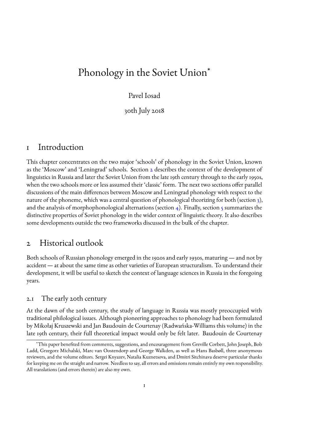 Phonology in the Soviet Union*