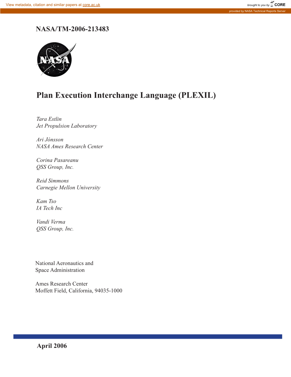 Plan Execution Interchange Language (PLEXIL)