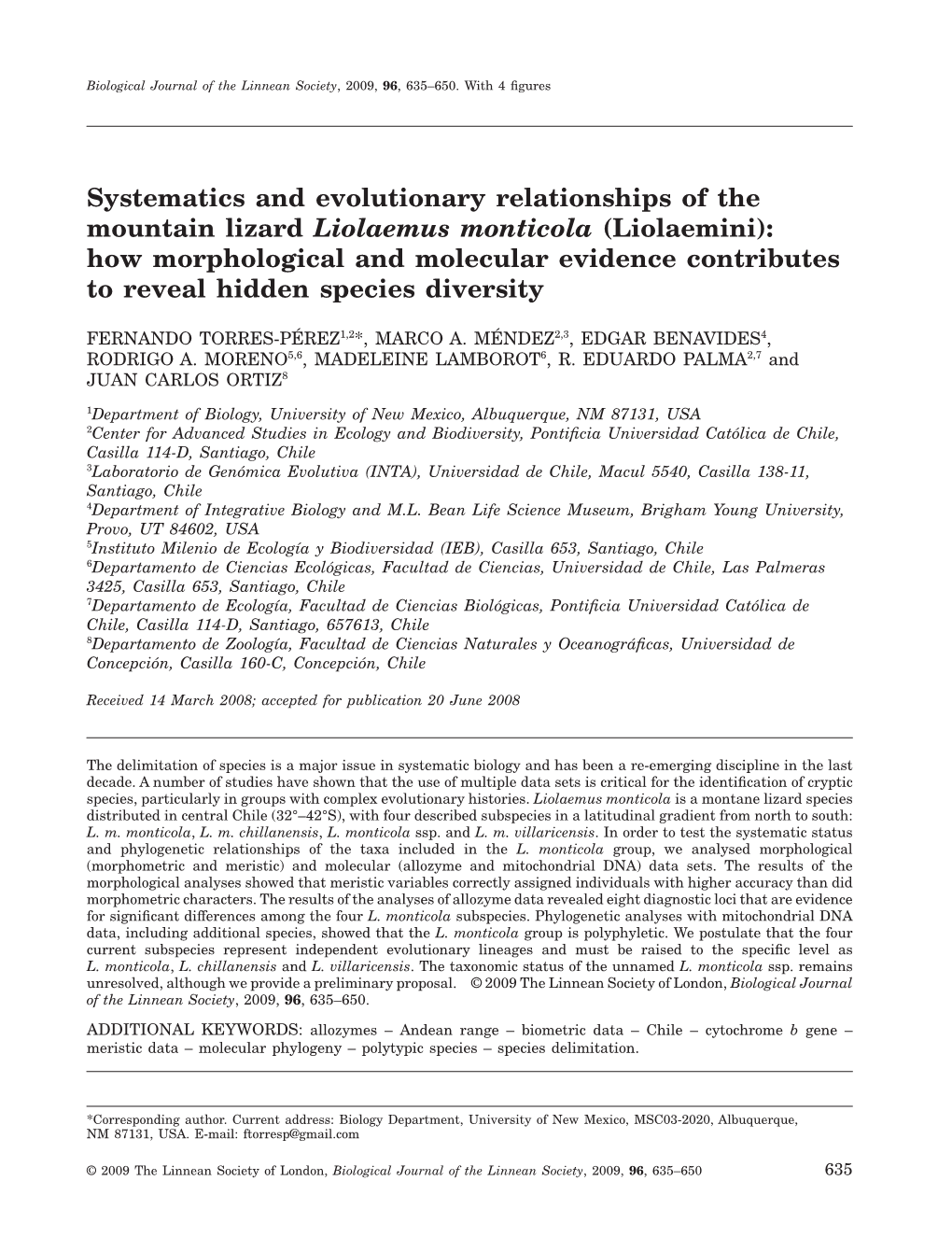 Systematics and Evolutionary Relationships Of