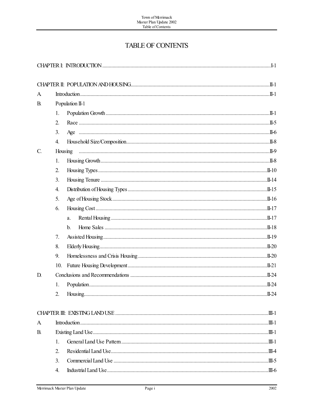 Table of Contents