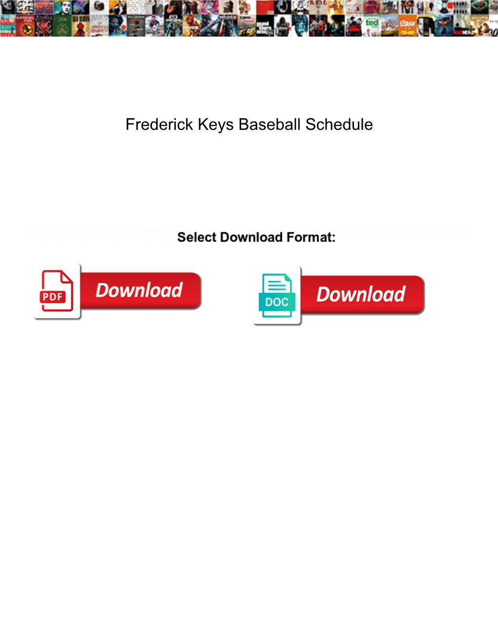 Frederick Keys Baseball Schedule