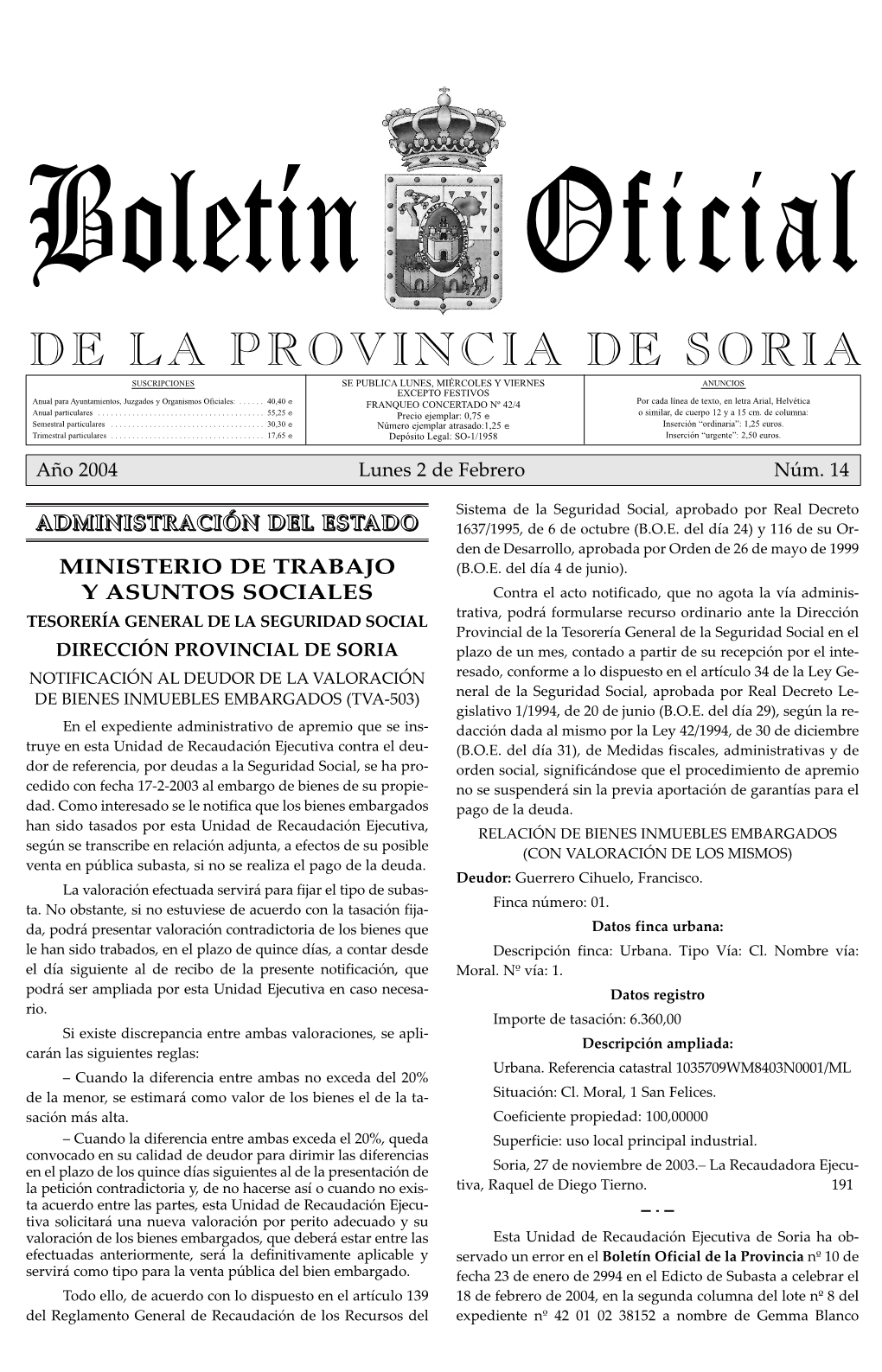 De La Provincia De Soria