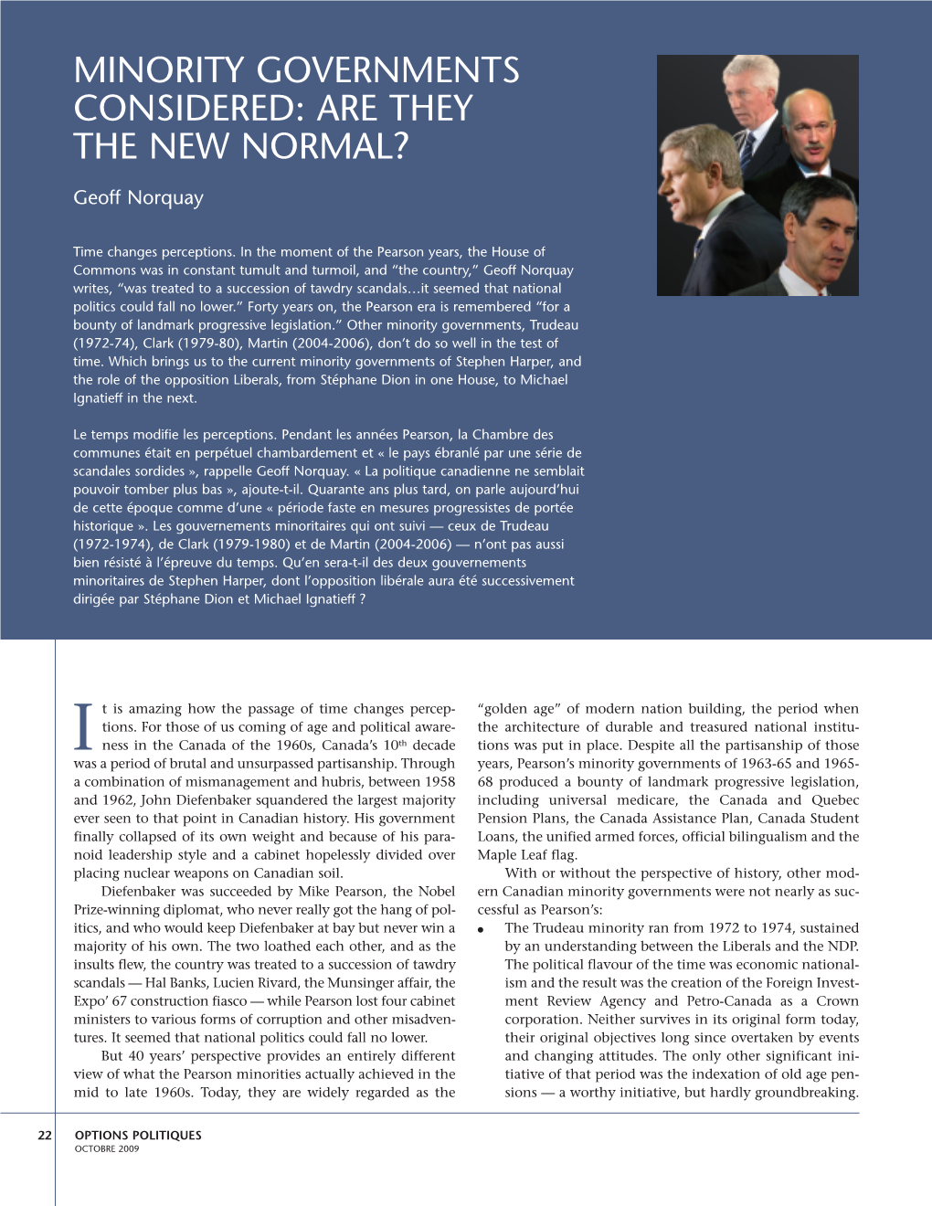 Minority Governments Considered: Are They the New Normal?