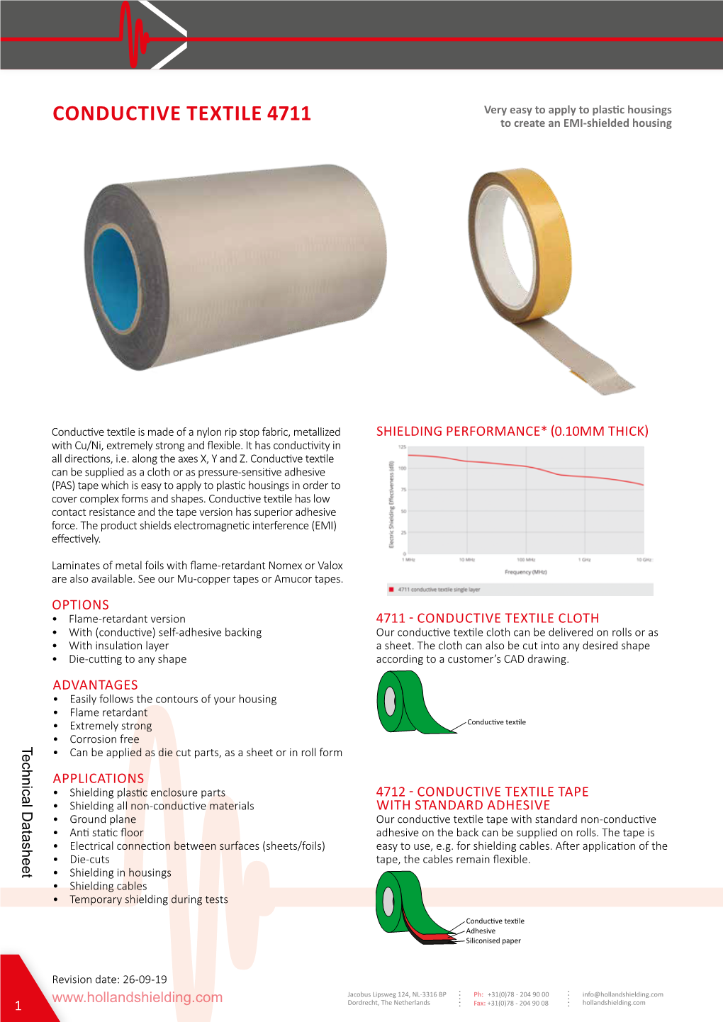 CONDUCTIVE TEXTILE 4711 to Create an EMI-Shielded Housing