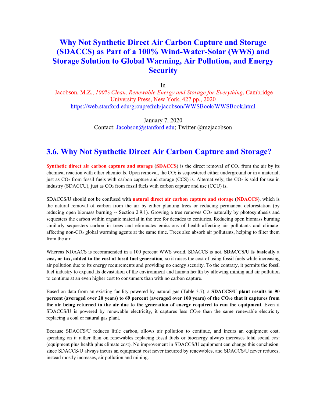 Why Not Synthetic Direct Air Carbon Capture And