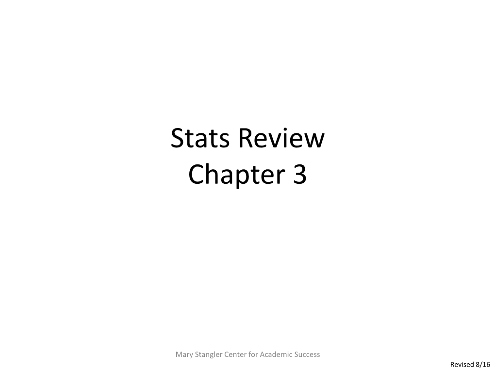 Stats Review Chapters