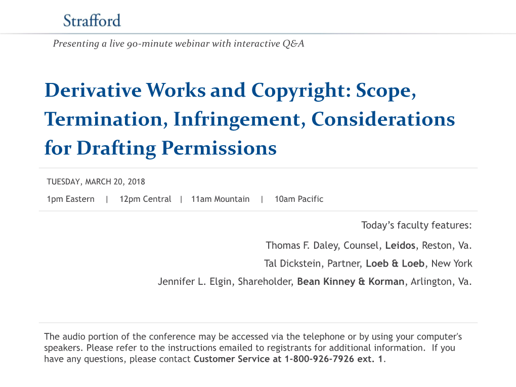 Derivative Works and Copyright: Scope, Termination, Infringement, Considerations for Drafting Permissions