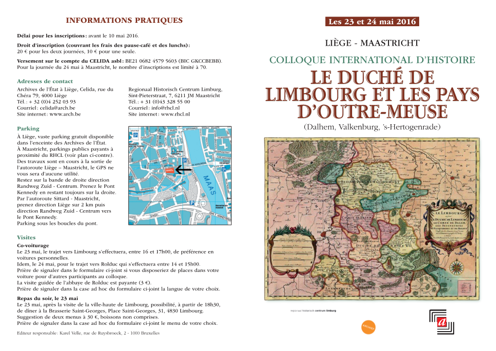 Le Duché De Limbourg Et Les Pays D'outre-Meuse