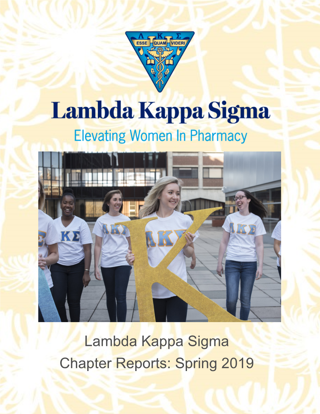 Lambda Kappa Sigma Chapter Reports: Spring 2019 Alpha Chapter: Massachusetts College of Pharmacy and Health Sciences