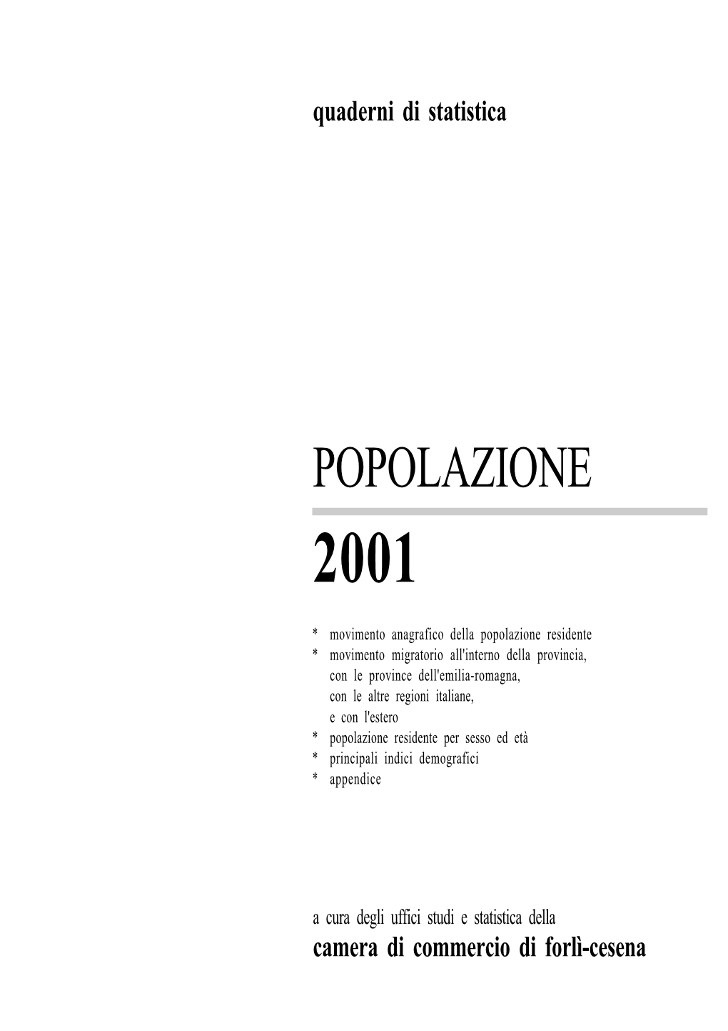Popolazione 2001