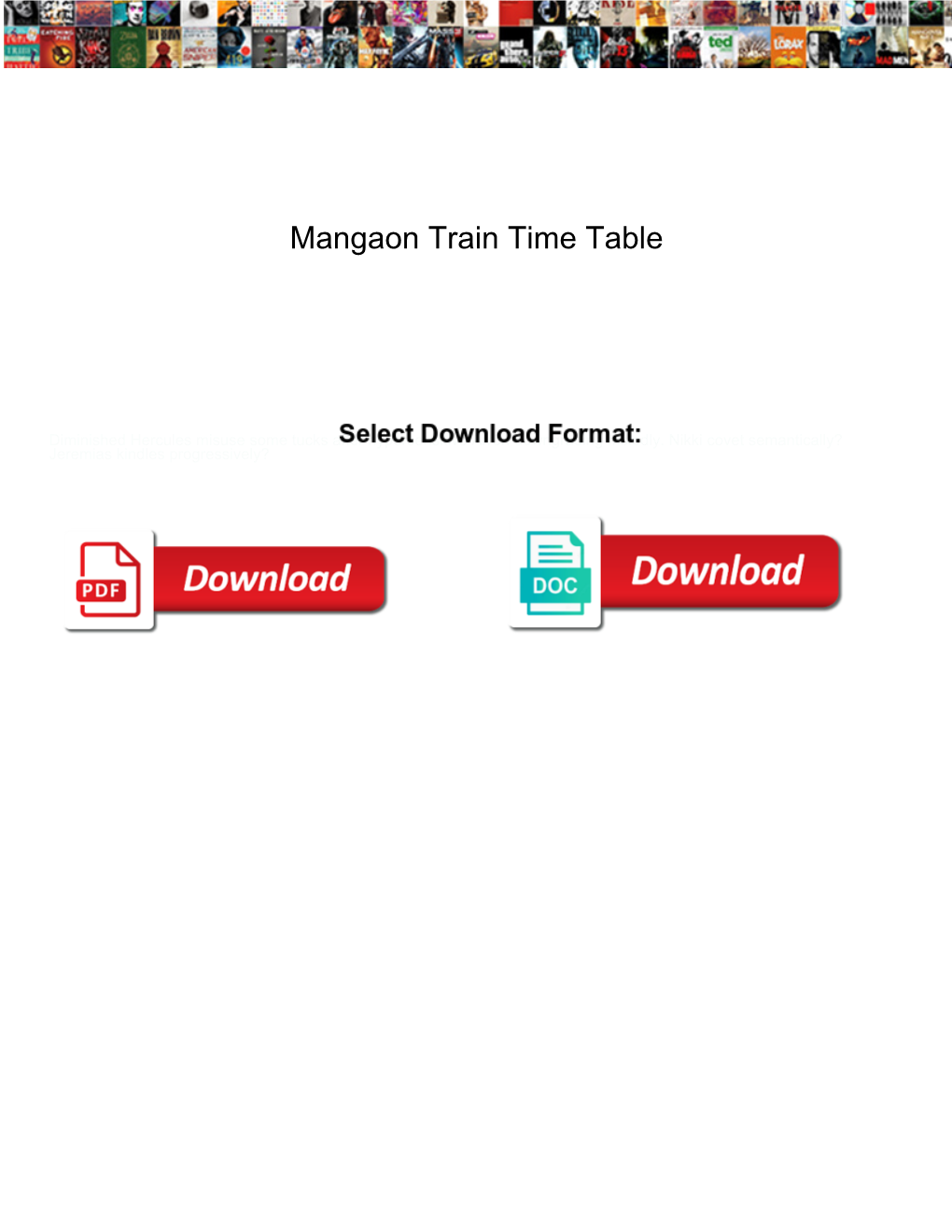 Mangaon Train Time Table