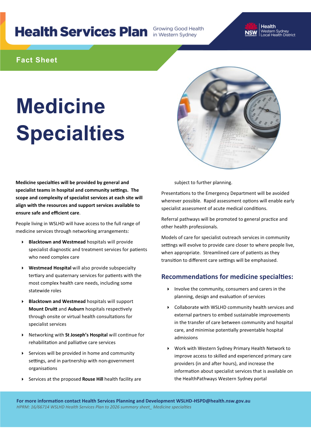 Medicine Specialties