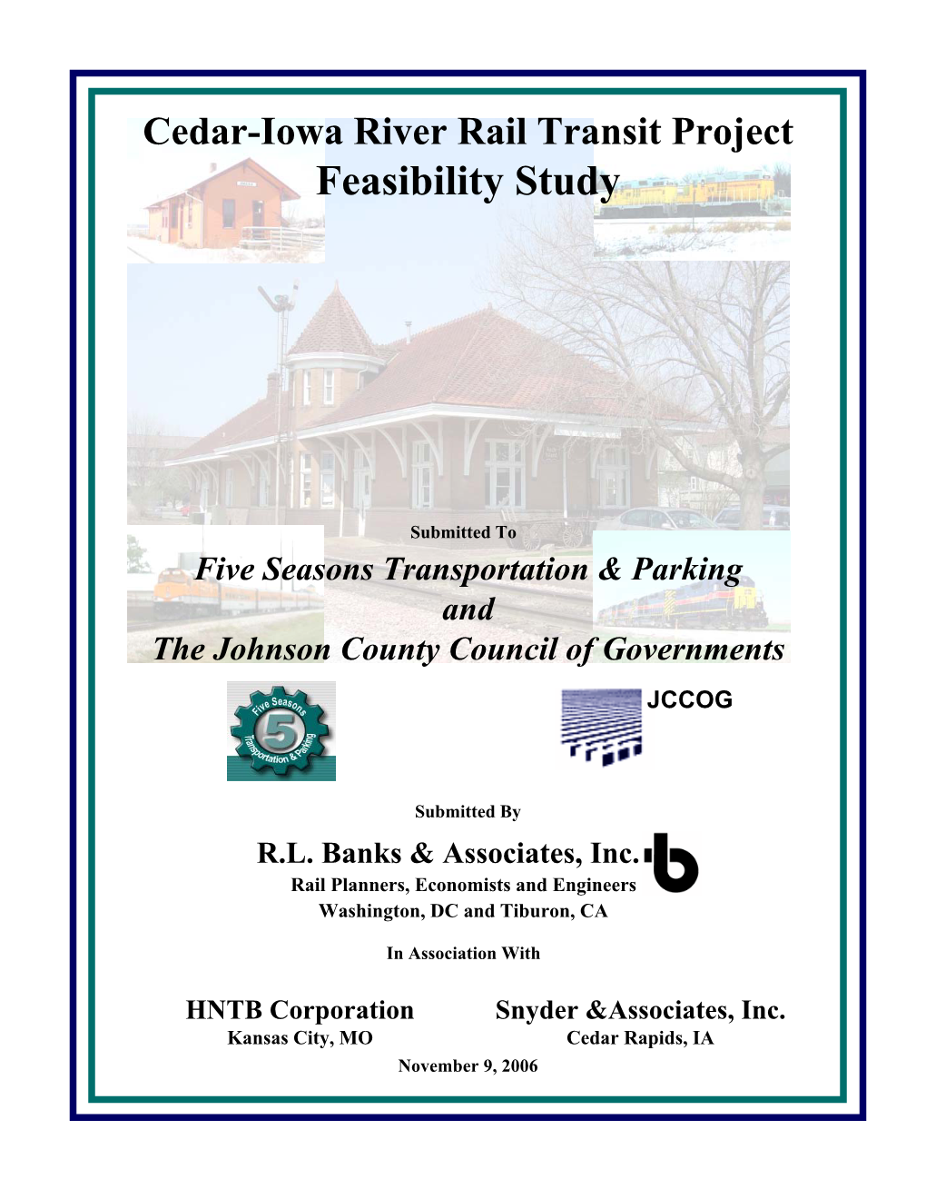 Cedar-Iowa River Rail Transit Project Feasibility Study