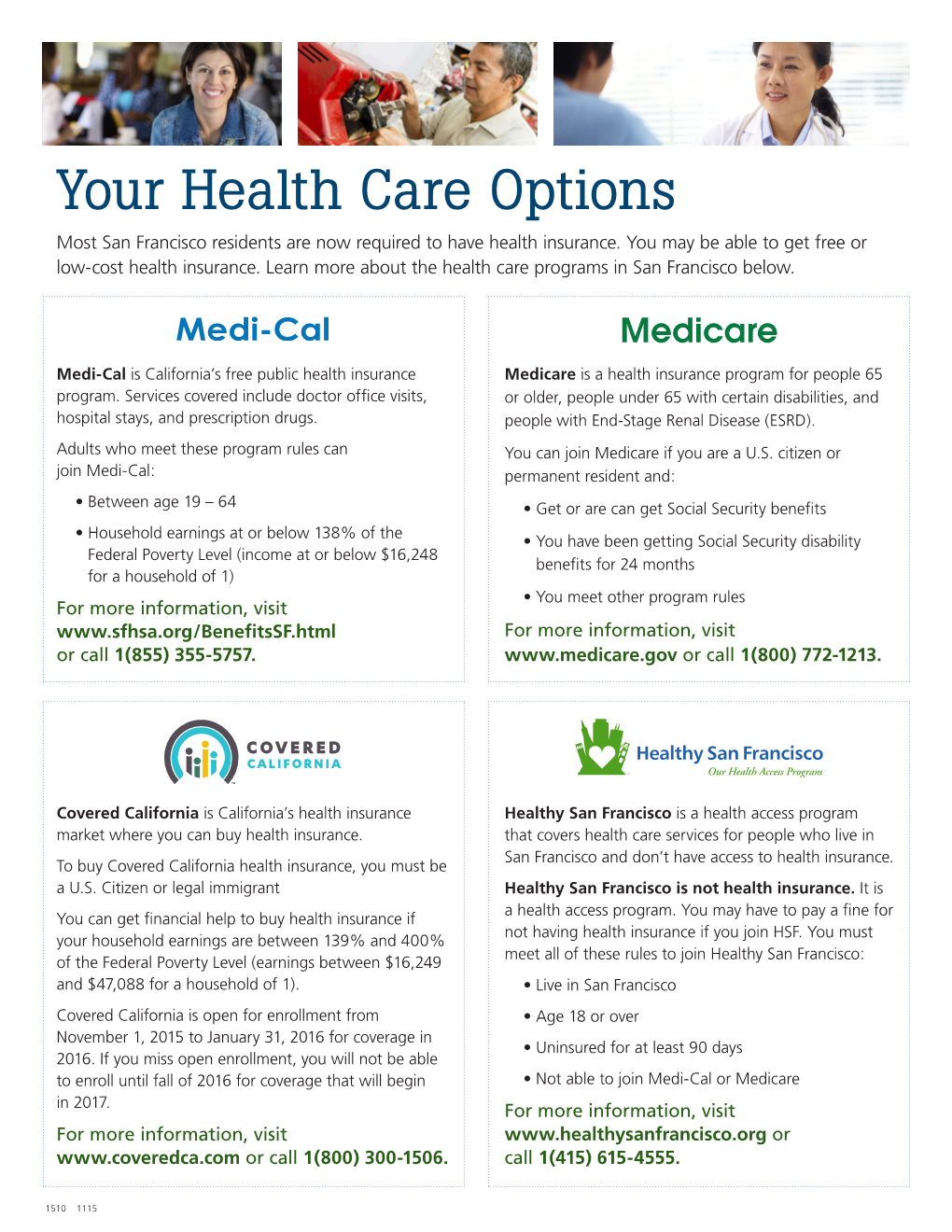 Your Health Care Options Most San Francisco Residents Are Now Required to Have Health Insurance