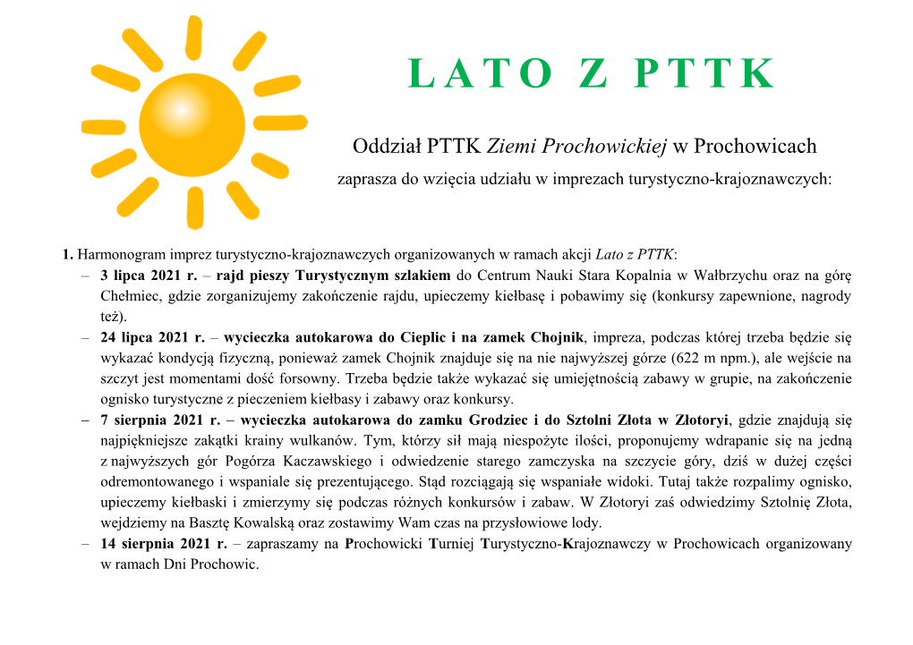 Lato Z PTTK: – 3 Lipca 2021 R