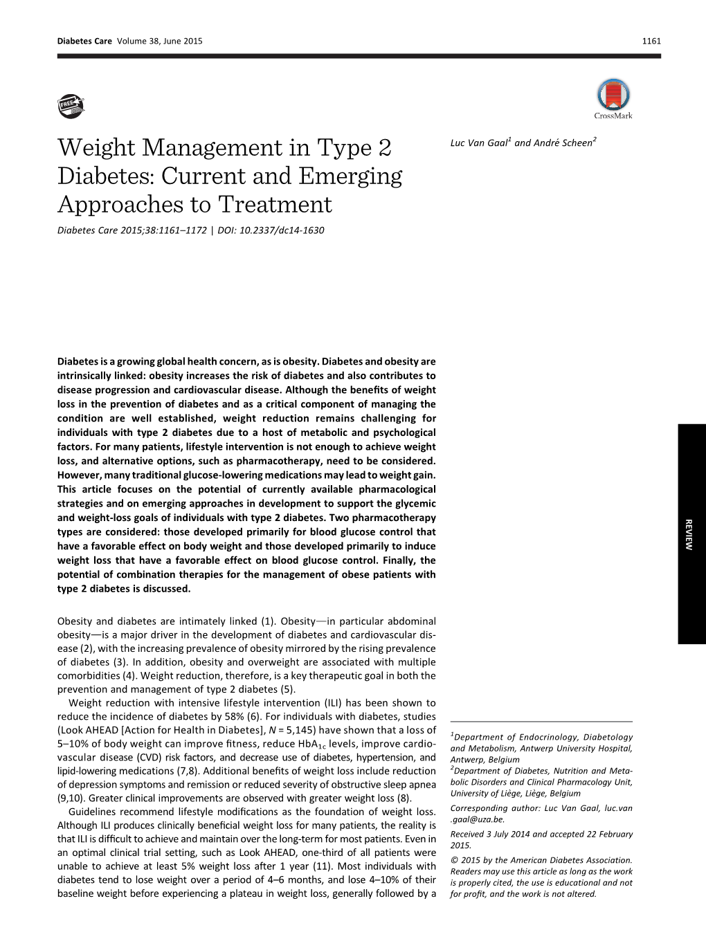 Weight Management in Type 2 Diabetes: Current and Emerging Approaches to Treatment