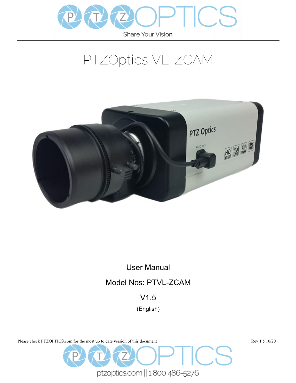 PTVL-ZCAM User Manual