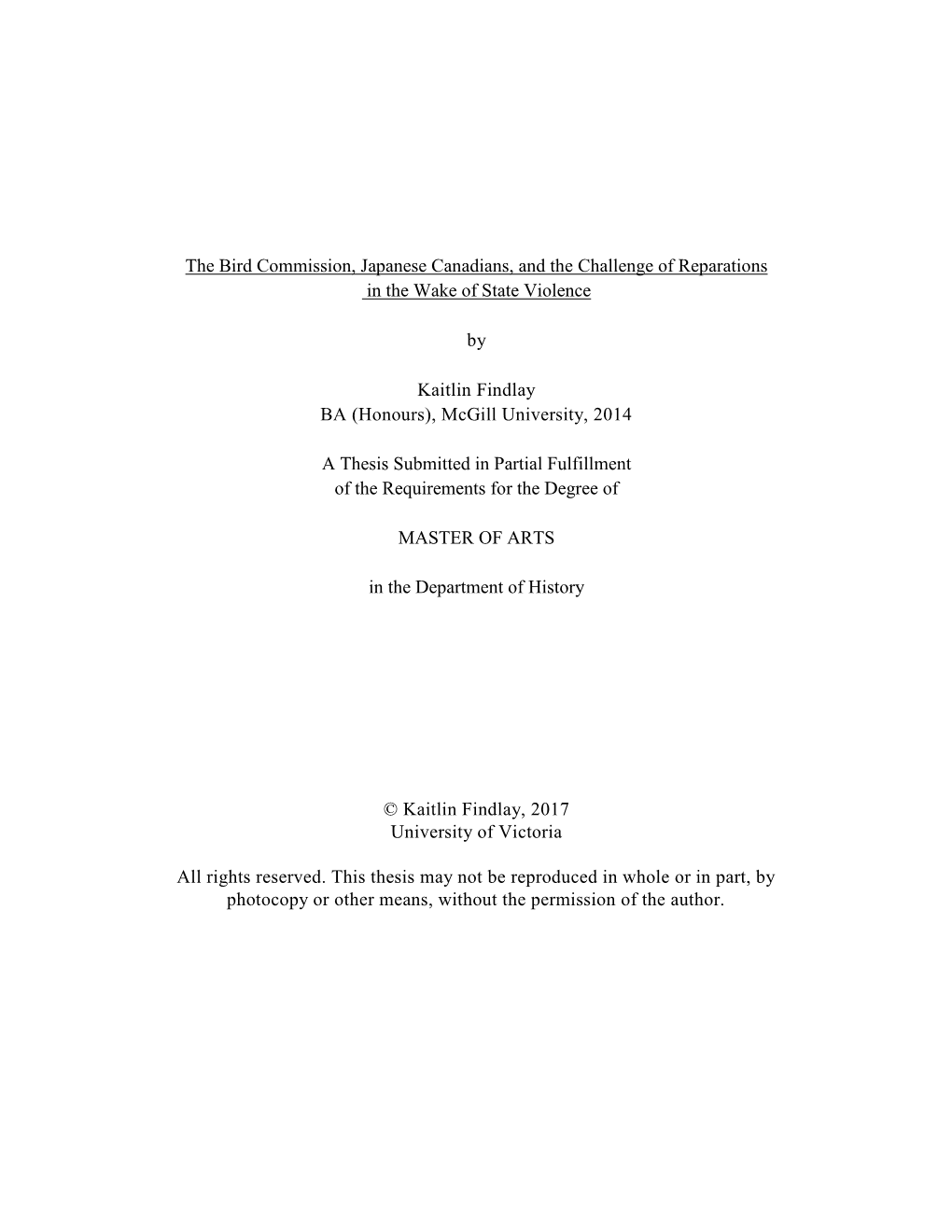 The Bird Commission, Japanese Canadians, and the Challenge of Reparations in the Wake of State Violence