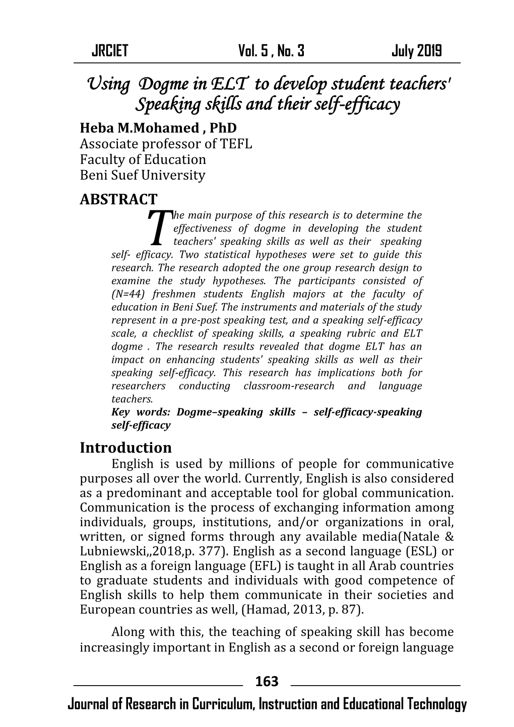 Using Dogme in ELT to Develop Student Teachers' Speaking Skills