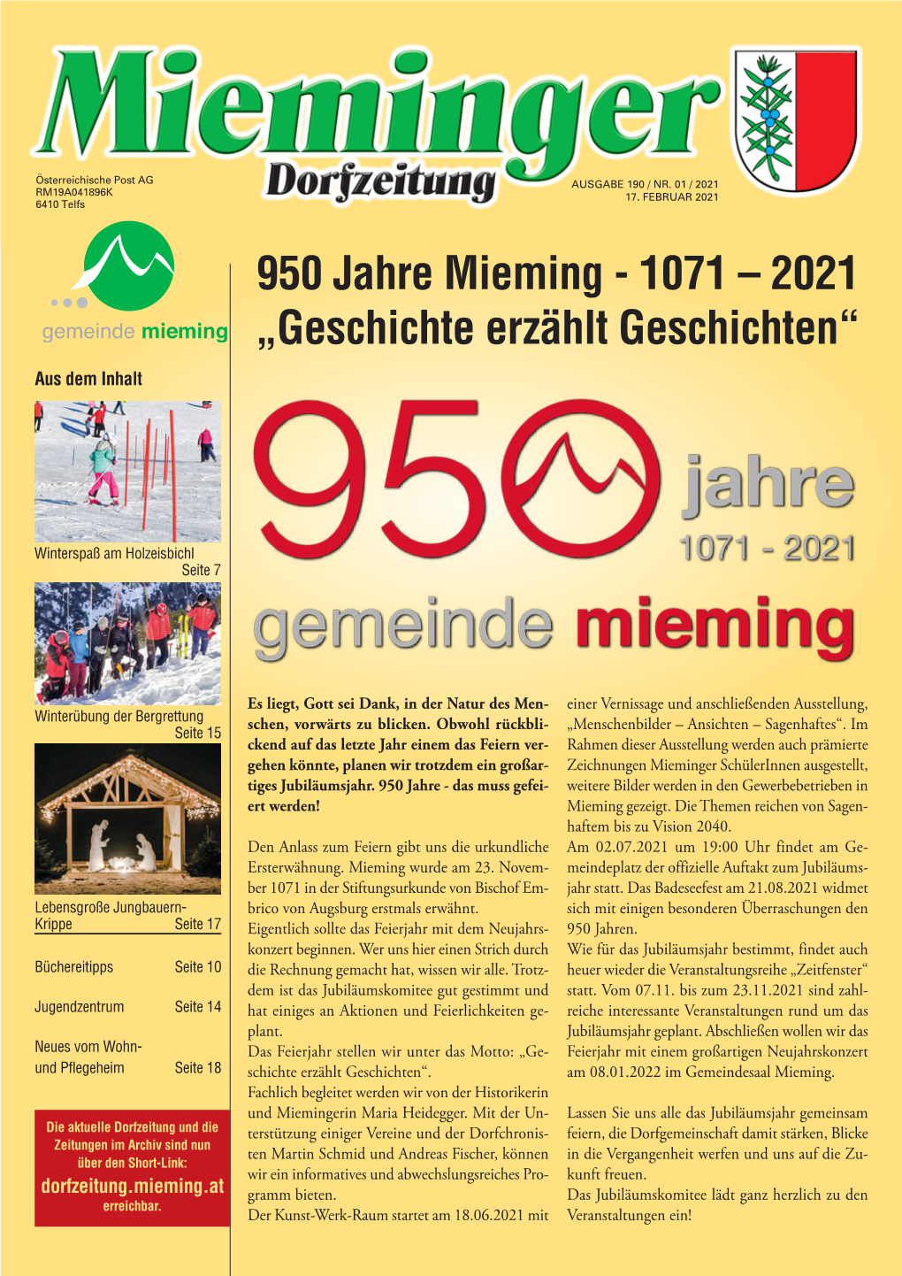 Mieminger Dorfzeitung Ausgabe Februar 2021