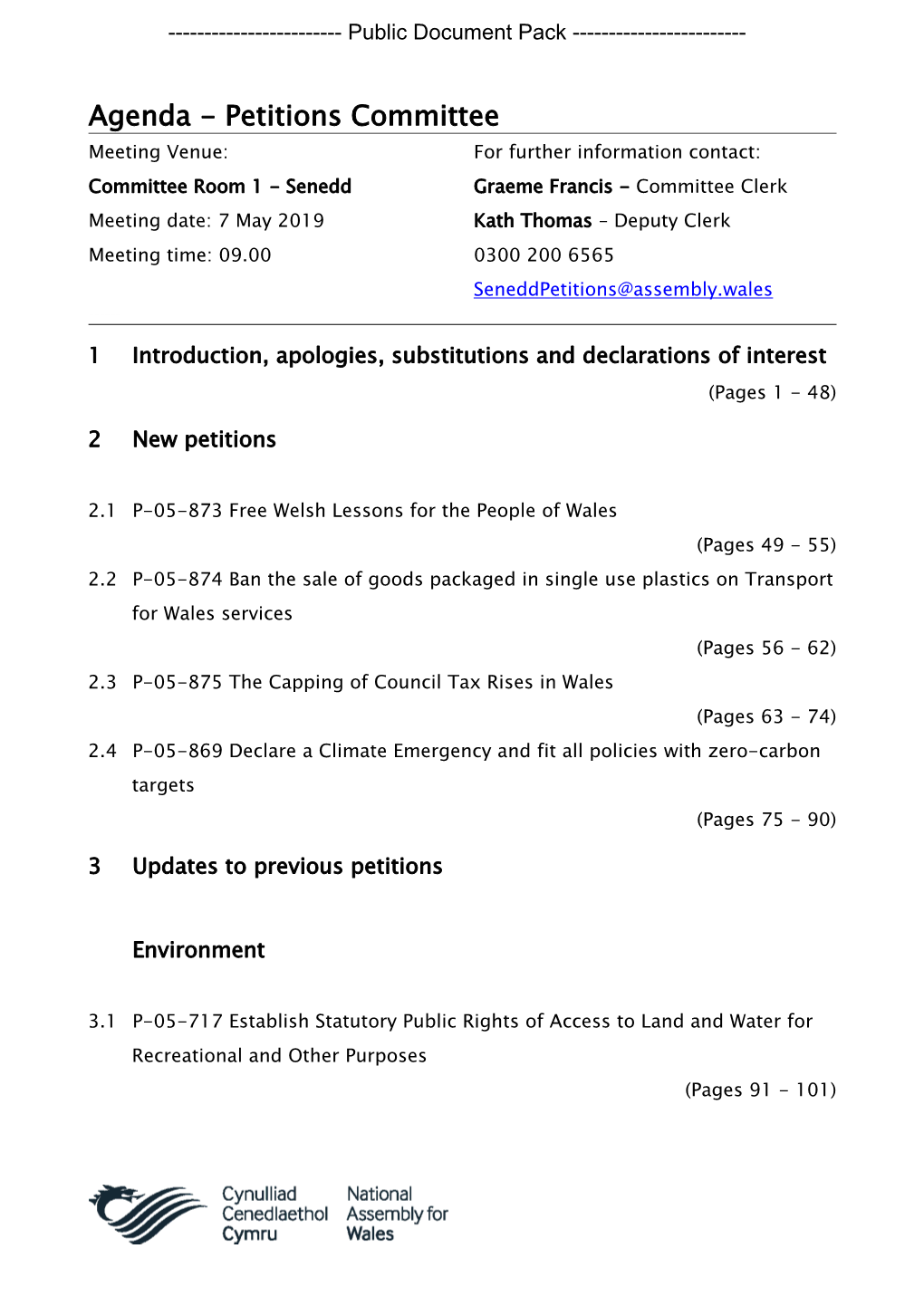 (Public Pack)Agenda Document for Petitions
