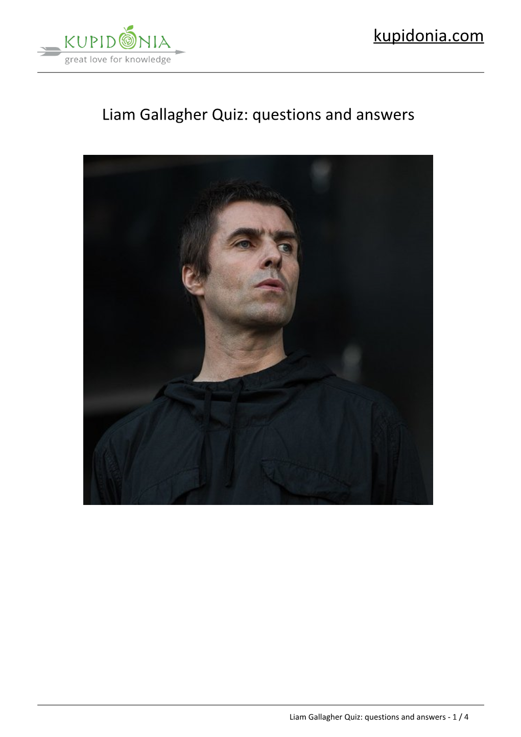 Liam Gallagher Quiz: Questions and Answers