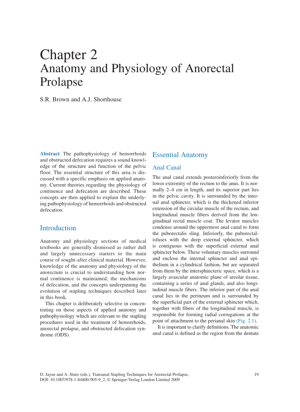Chapter 2 Anatomy and Physiology of Anorectal Prolapse