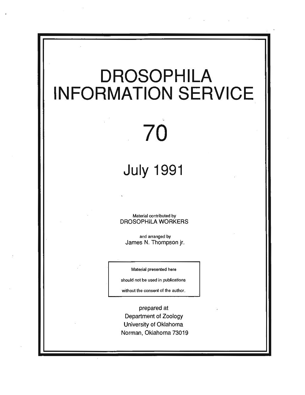 Drosophila Information Service 70