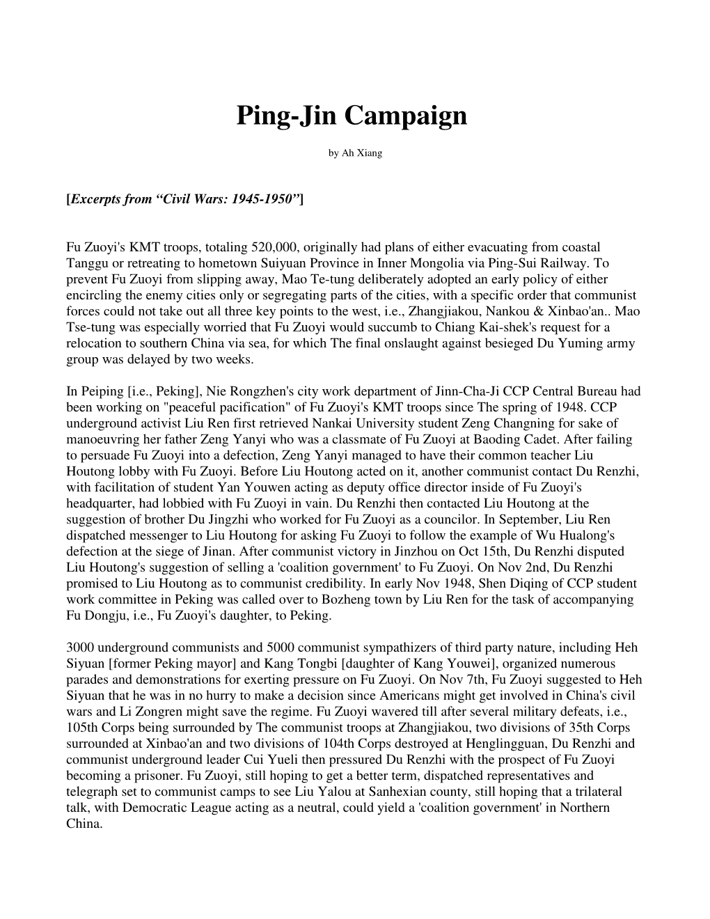 Ping-Jin Campaign