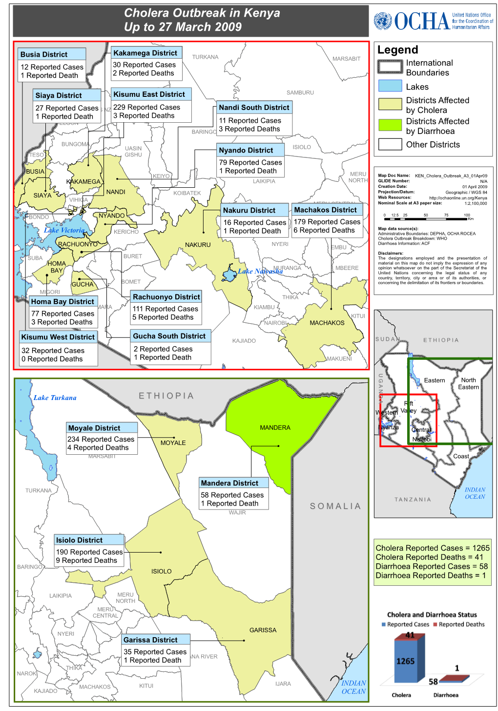 Cholera Outbreak in Kenya up to 27 March 2009