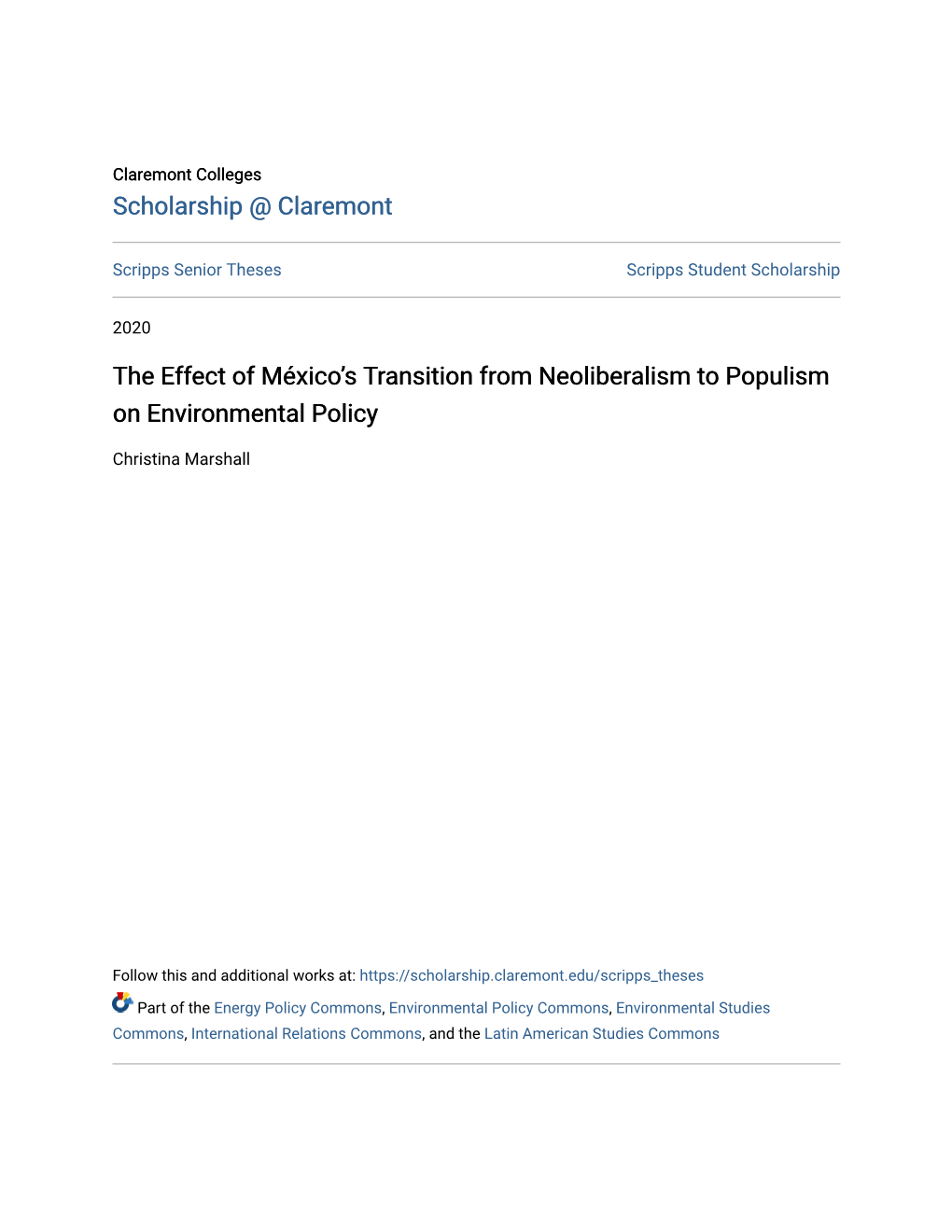 The Effect of México's Transition from Neoliberalism to Populism On