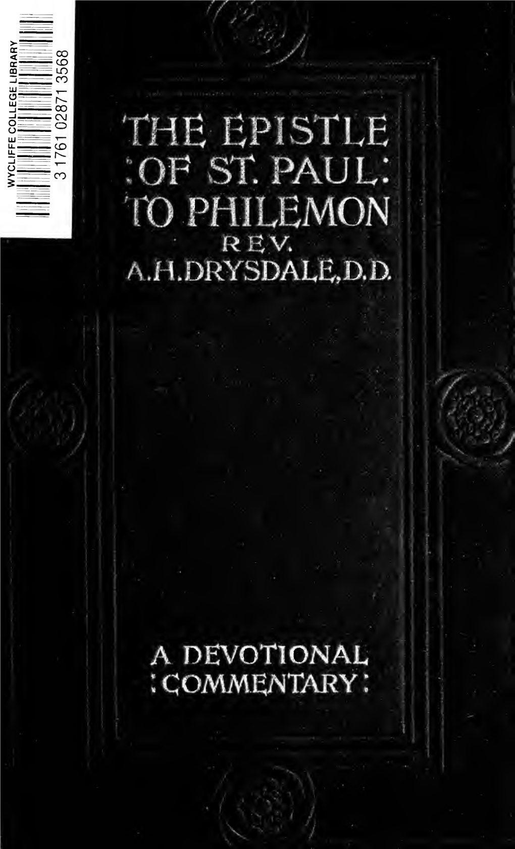 The Epistle of Paul to Philemon