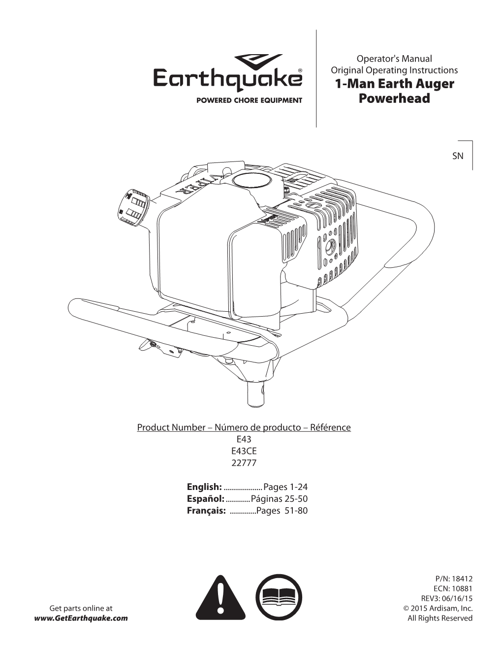 1-Man Earth Auger Powerhead