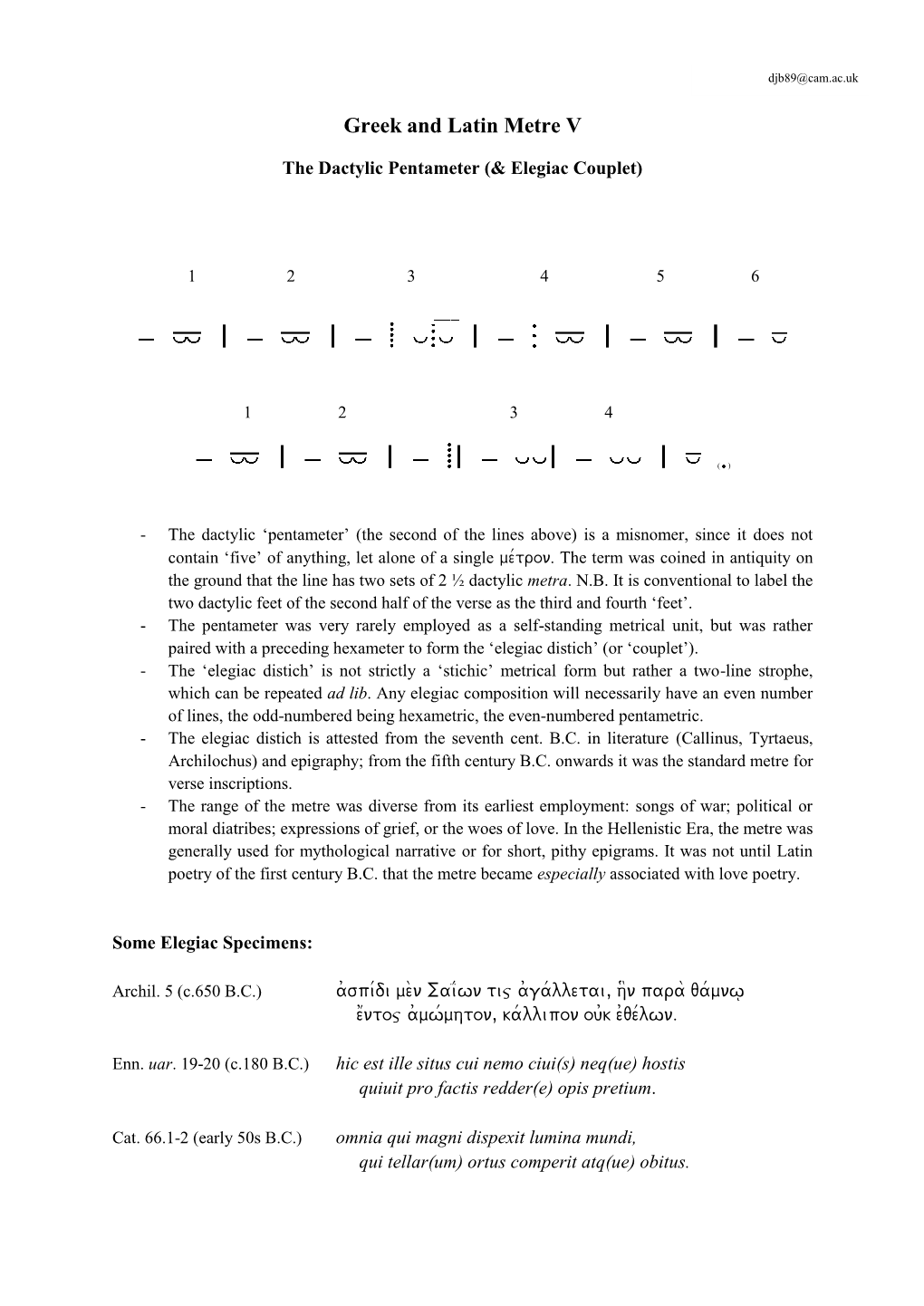 Greek and Latin Metre V