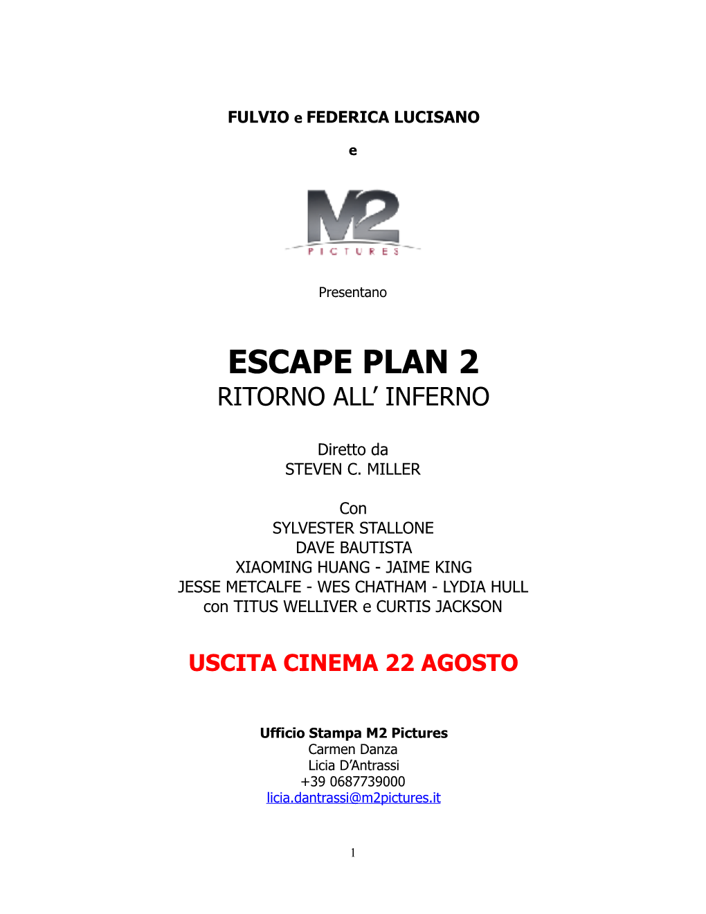 Escape Plan 2 Ritorno All’ Inferno