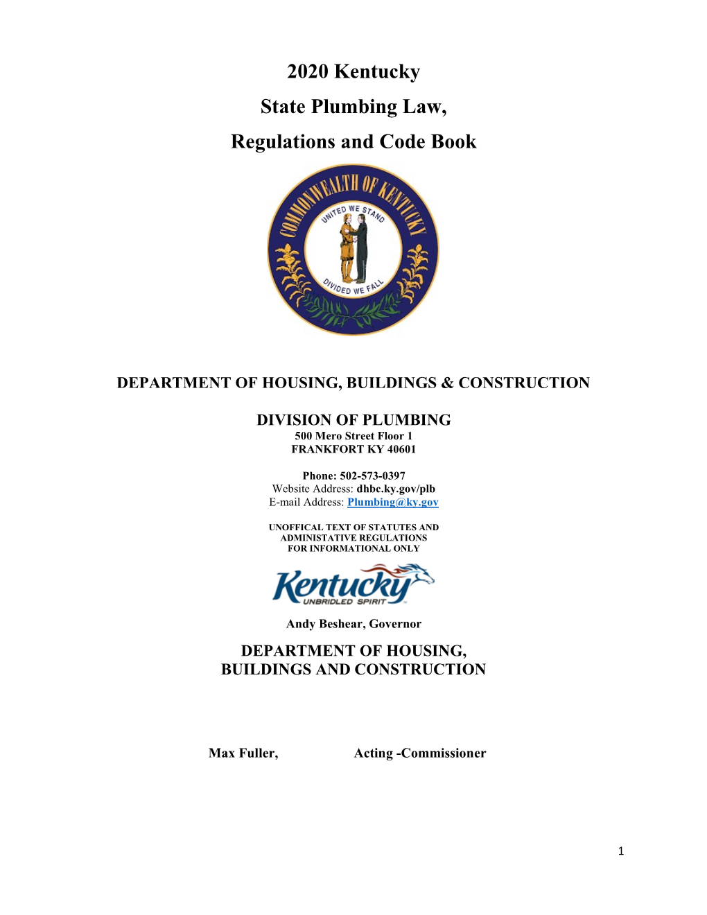 2020 Kentucky State Plumbing Law, Regulations And Code Book - DocsLib