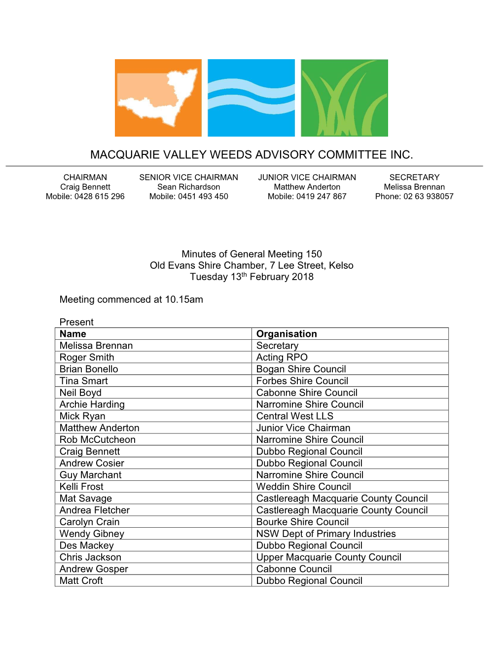 Macquarie Valley Weeds Advisory Committee Inc