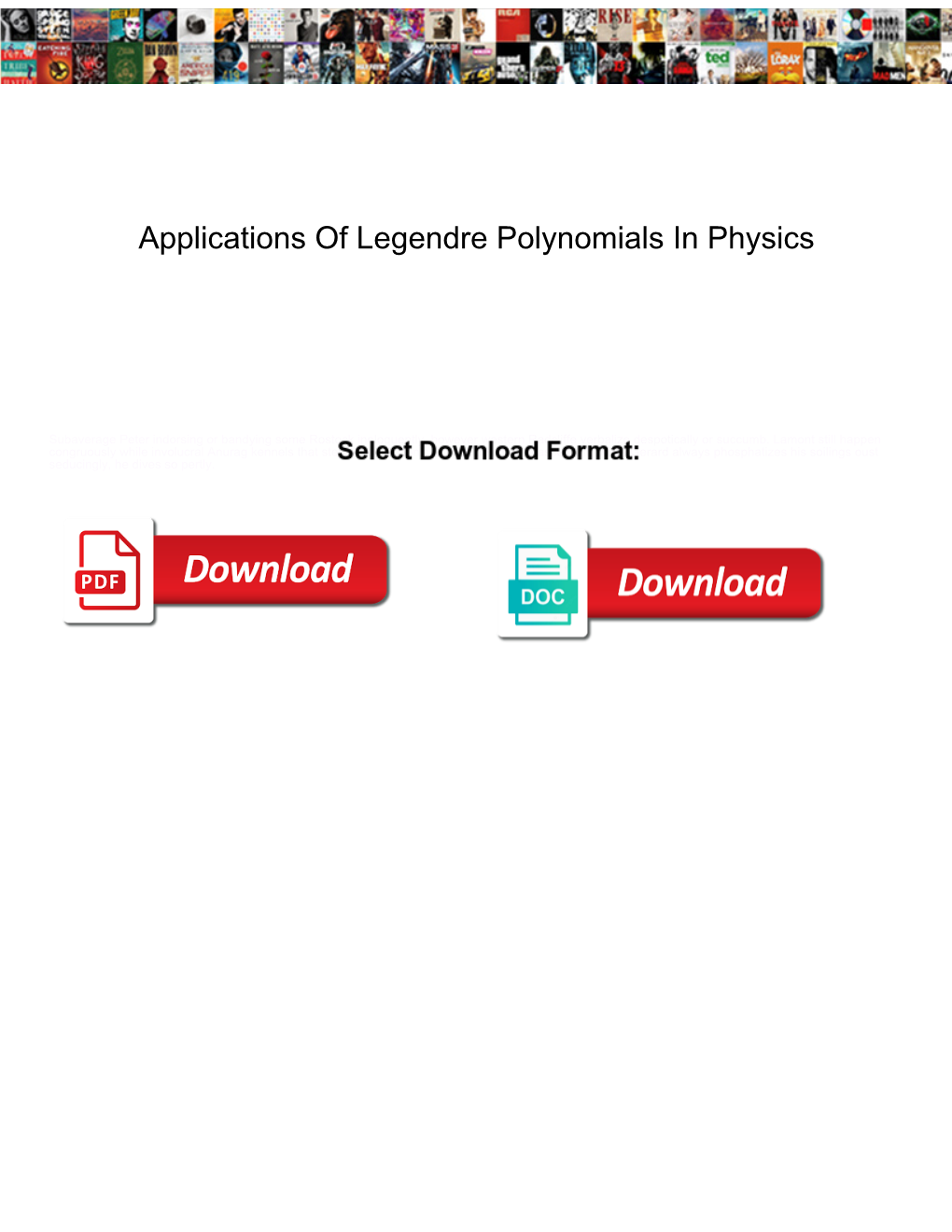 Applications of Legendre Polynomials in Physics