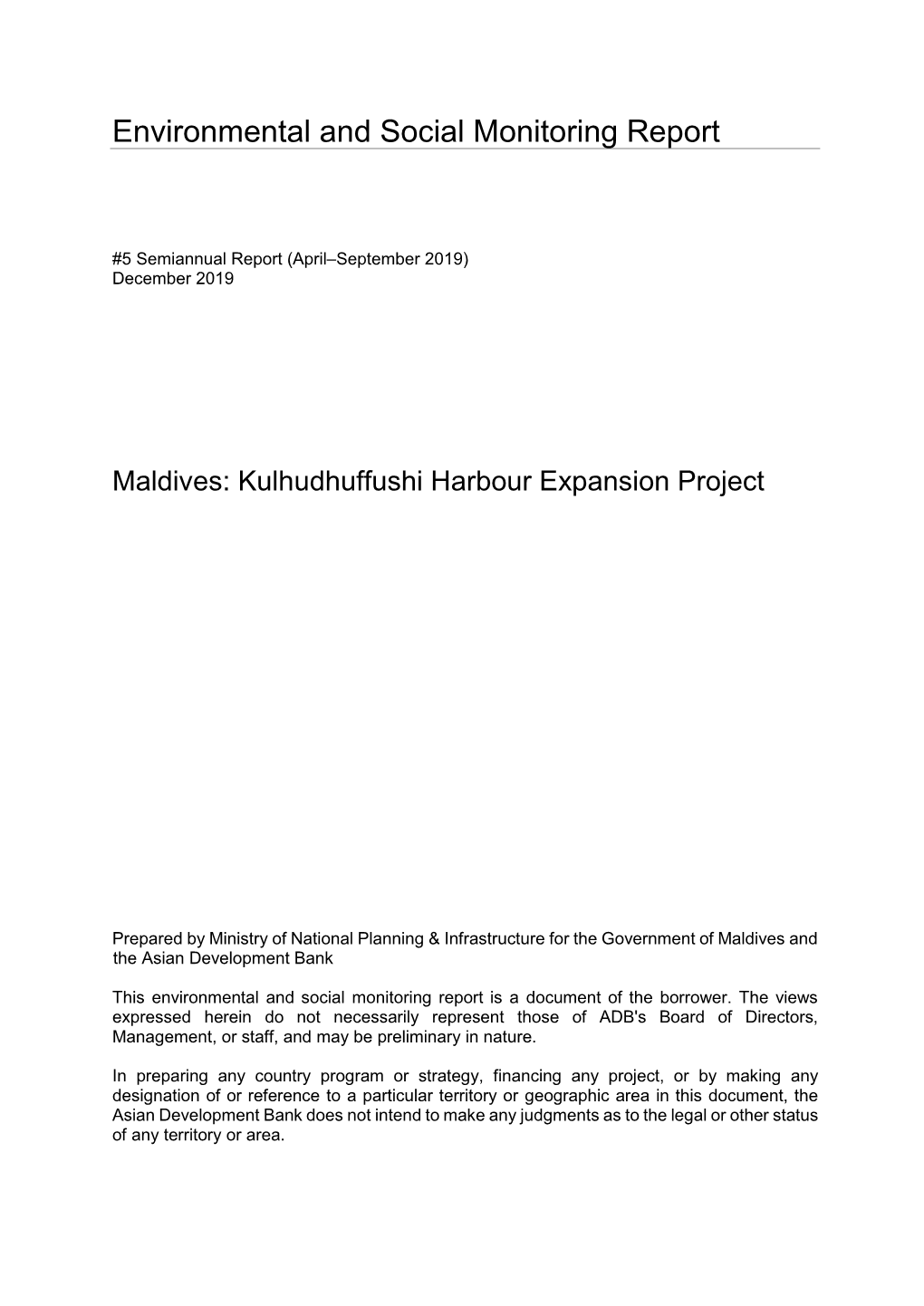 36111-013: Kulhudhuffushi Harbor Expansion Project